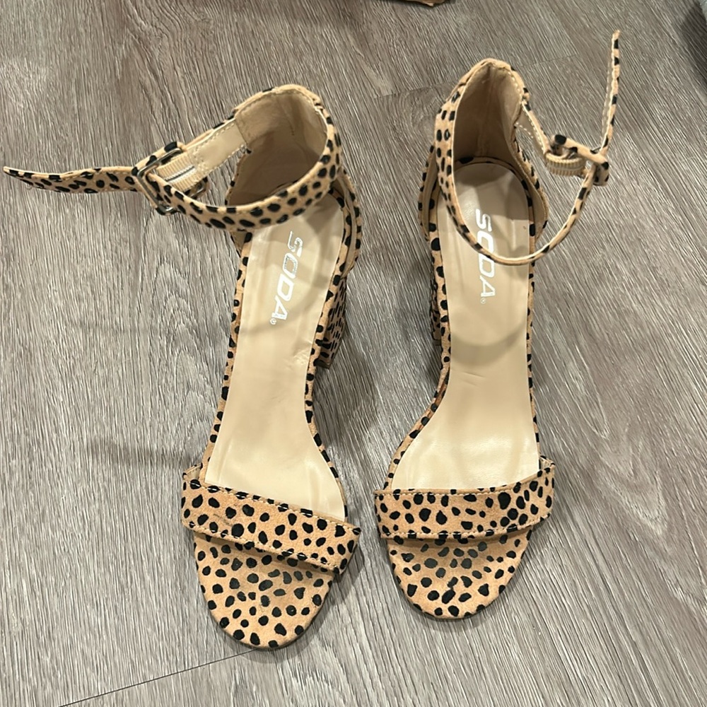 Cheetah strap heels